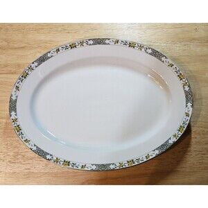 THE Monterey 14x10  Vintage serving platter  Nippon 1891-1921 white with floral